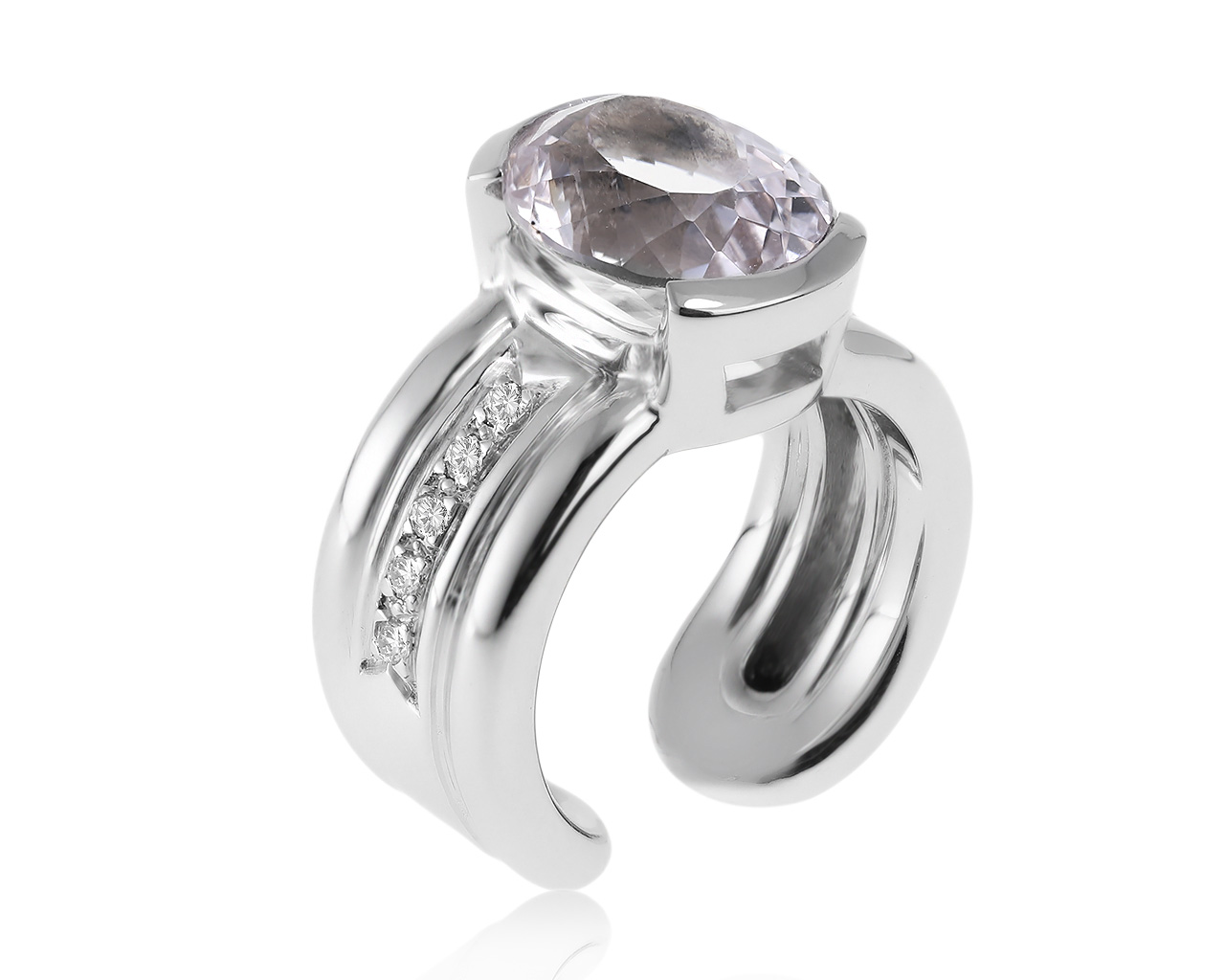 Роскошное золотое кольцо с кунцитом 4.15ct 030221/1