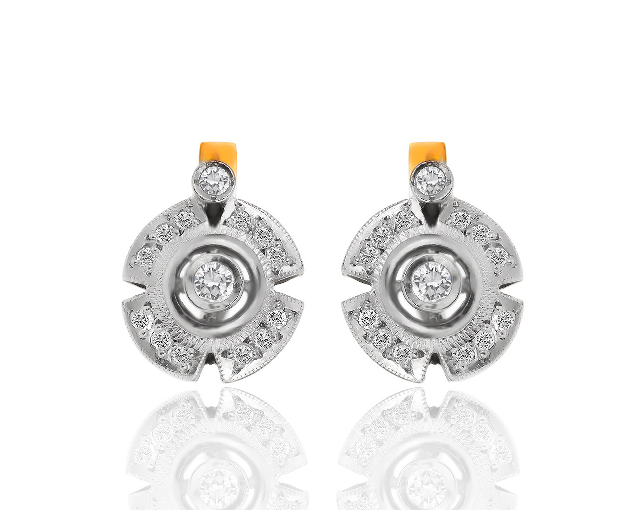 Винтажные золотые серьги с бриллиантами 0.60c 020319/9