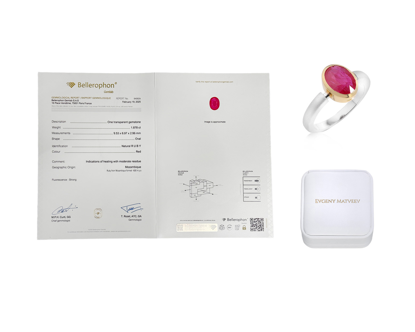 Золотое кольцо с рубином Мозамбик 1.87ct Evgeny Matveev