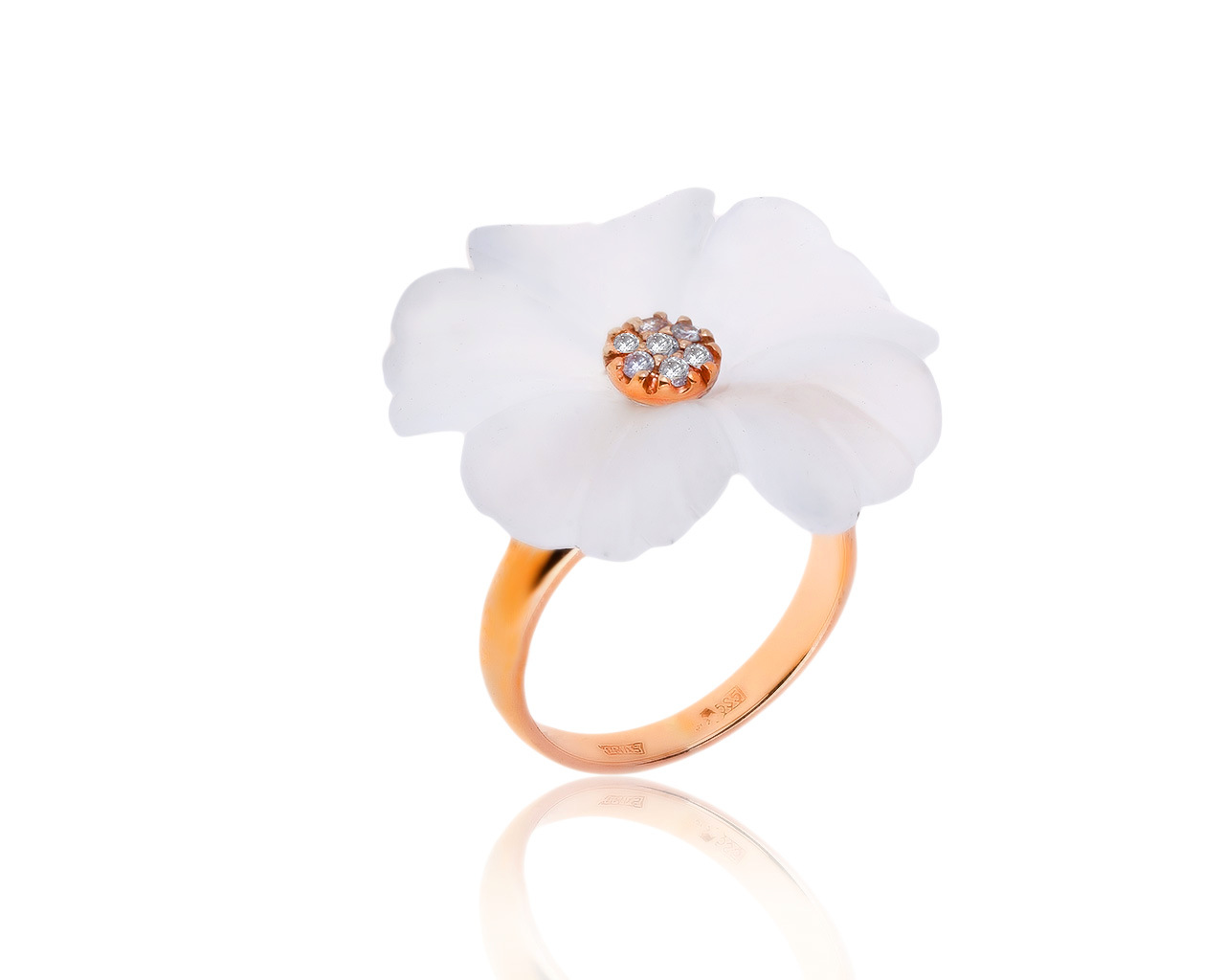 Потрясающее золотое кольцо с бриллиантами 0.11ct 100120/7