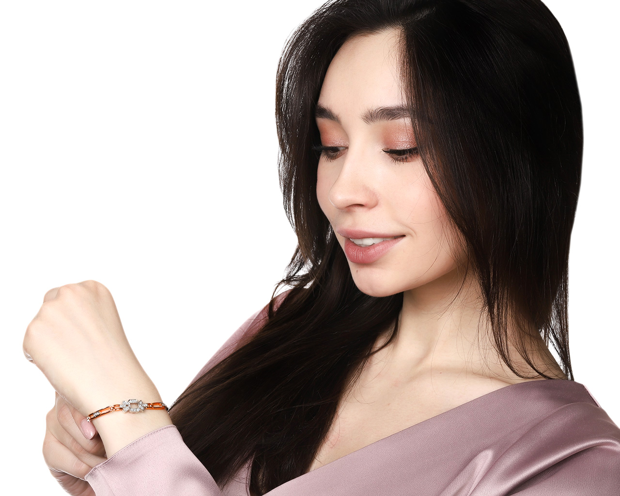 Изысканный золотой браслет с бриллиантами 0.45ct