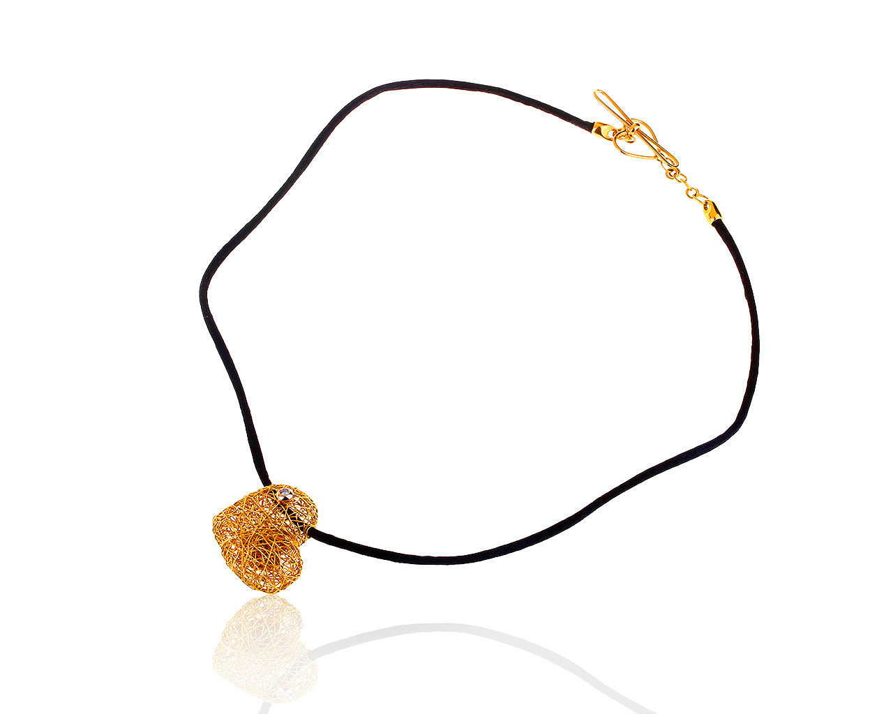 Роскошный золотой кулон с бриллиантом 0.03ct Orlando Orlandini