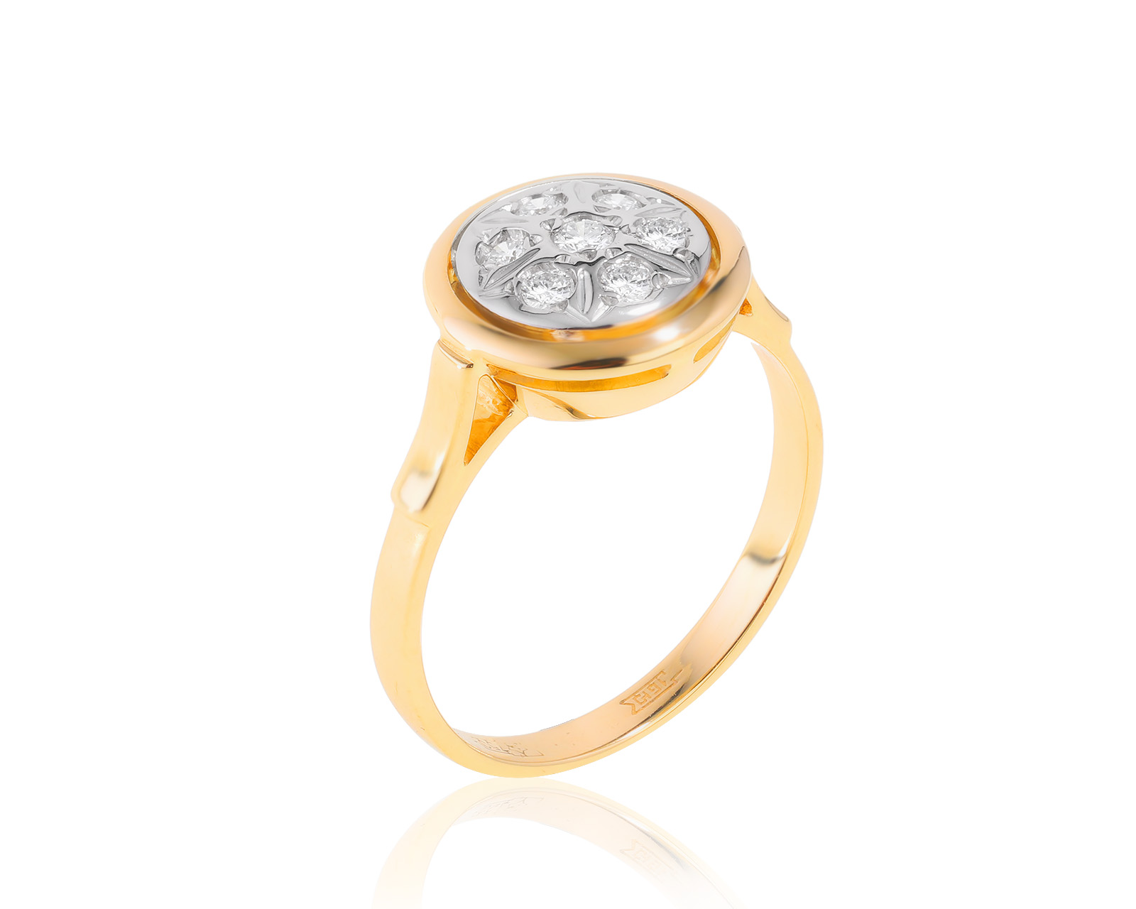 Винтажное золотое кольцо с бриллиантами 0.25ct СССР 161222/9