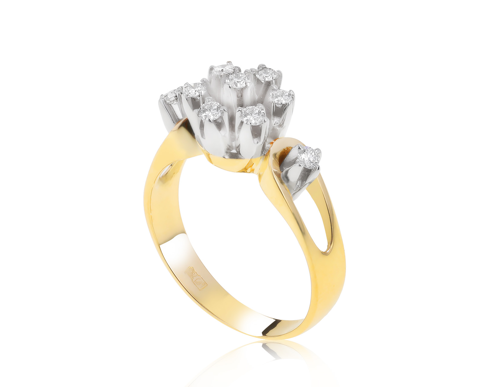 Безупречное золотое кольцо с бриллиантами 0.33ct 120422/2