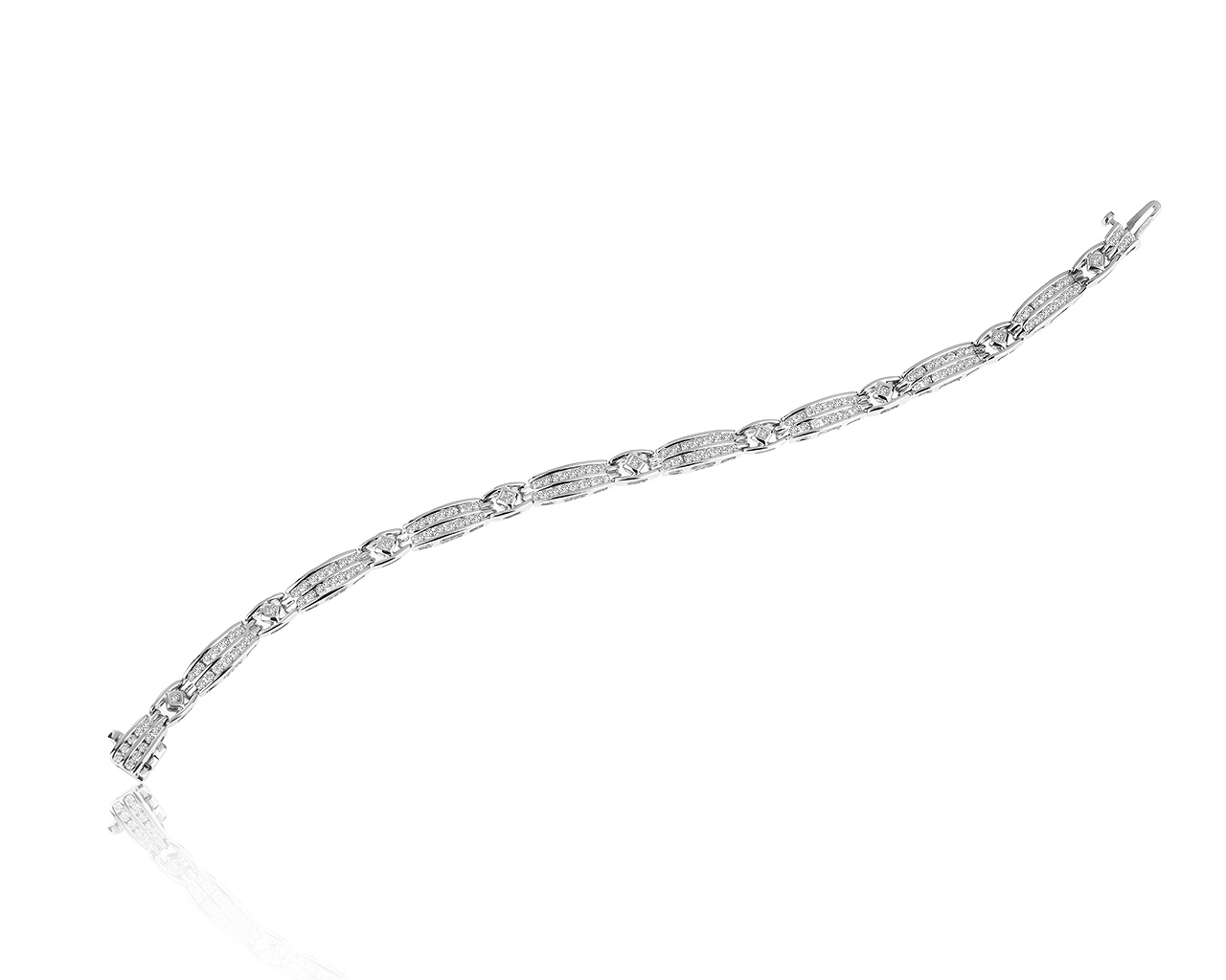 Солидный золотой браслет с бриллиантами 1.78ct