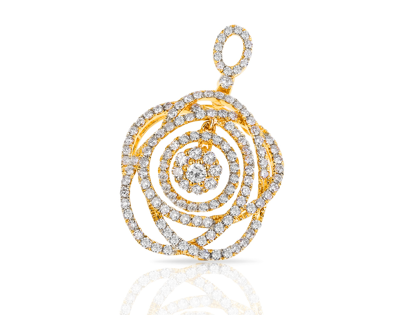 Подвижный золотой кулон с бриллиантами 1.90ct LTJ 100318/7