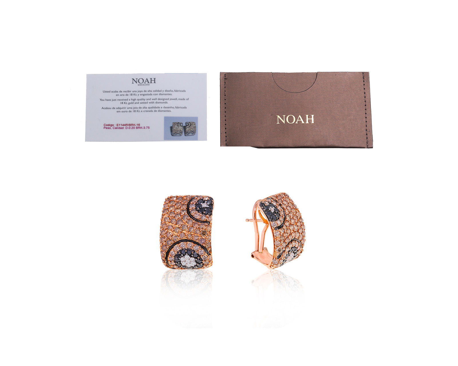 Оригинальные золотые серьги с бриллиантами 3.58ct NOAH