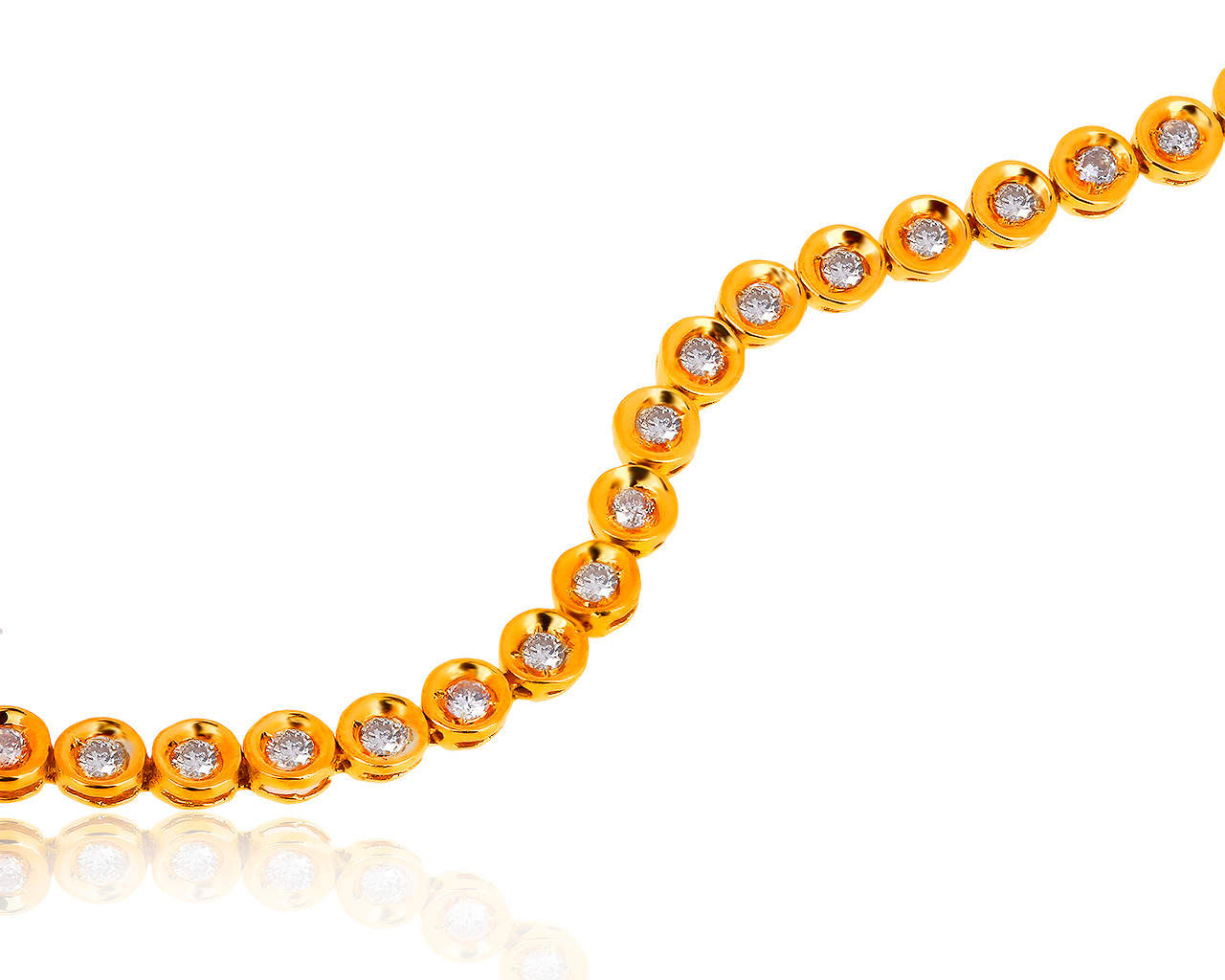 Эстетичный золотой браслет с бриллиантами 1.05ct