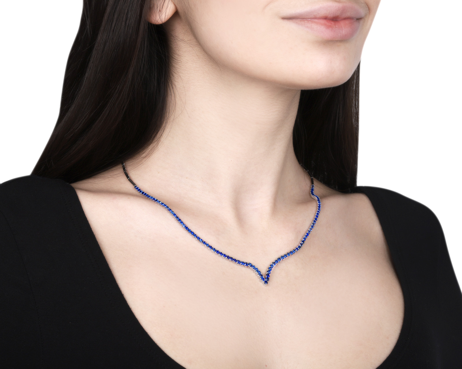 Изумительное золотое колье с сапфирами 5.16ct