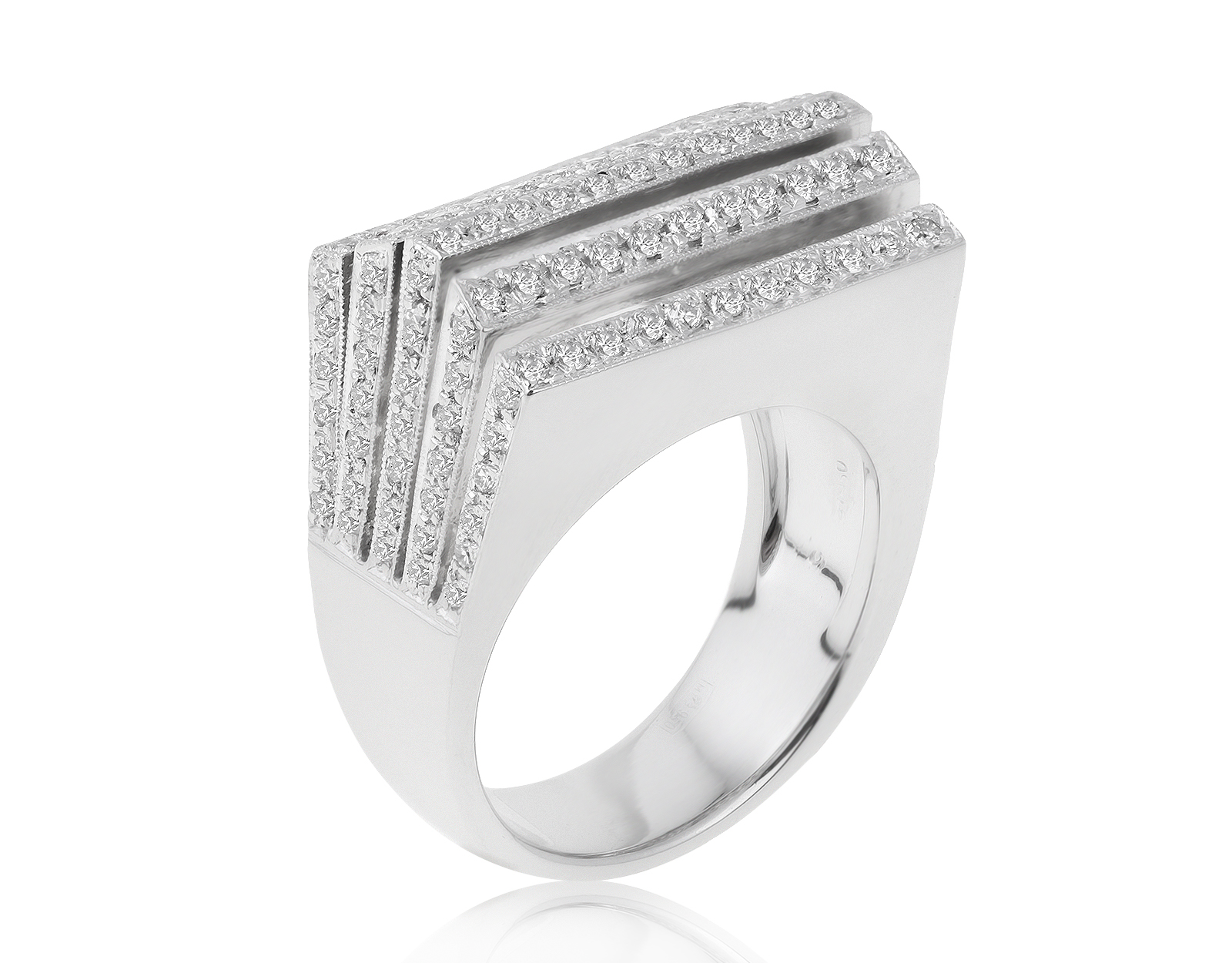 Солидное платиновое кольцо с бриллиантами 0.80ct 300621/6 Солидное платиновое кольцо с бриллиантами 0.80ct 300621/6