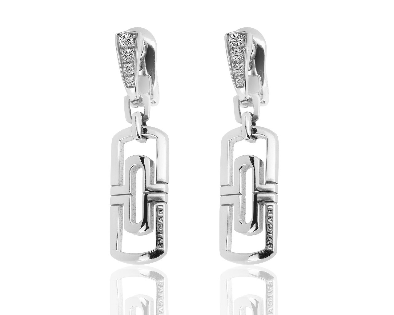 Золотые серьги с бриллиантами 0.25ct Bvlgari Parentesi 201118/1