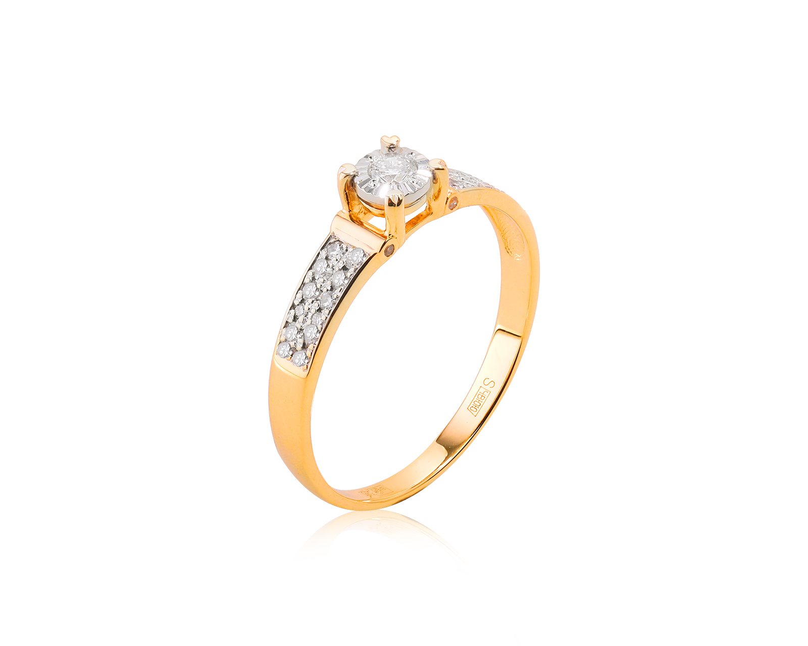 Золотое кольцо с бриллиантами 0.27ct 010923/1 Золотое кольцо с бриллиантами 0.27ct 010923/1