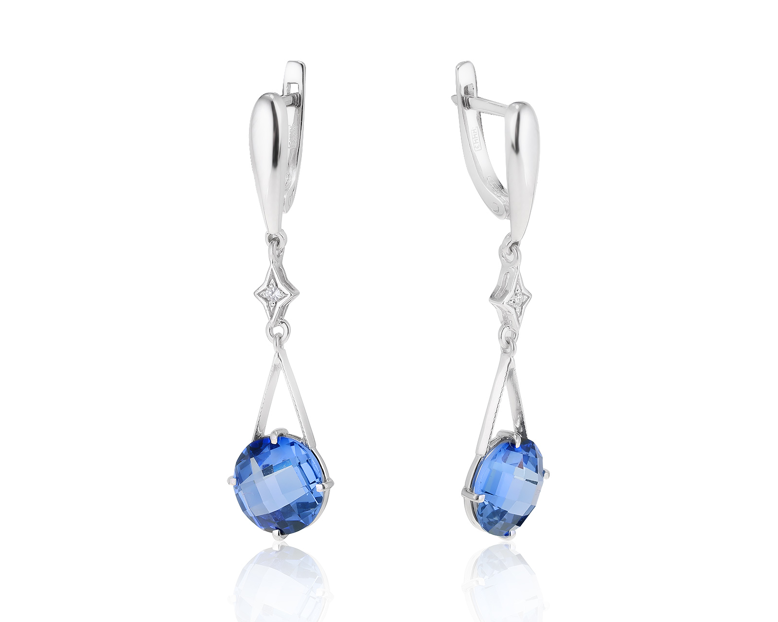 Изысканные золотые серьги с сапфирами 6.74ct 140222/4