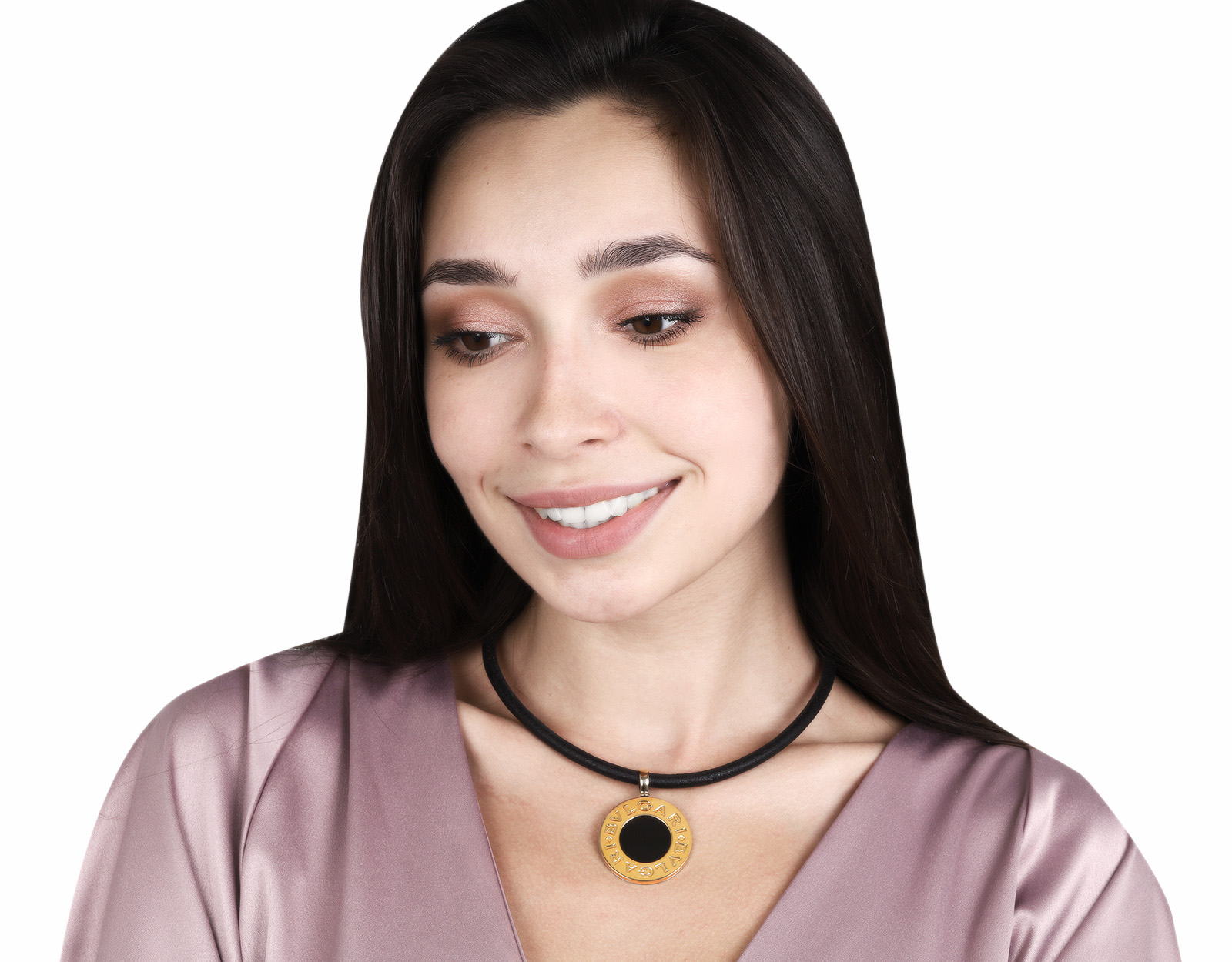 Оригинальный золотой кулон с ониксом Bvlgari