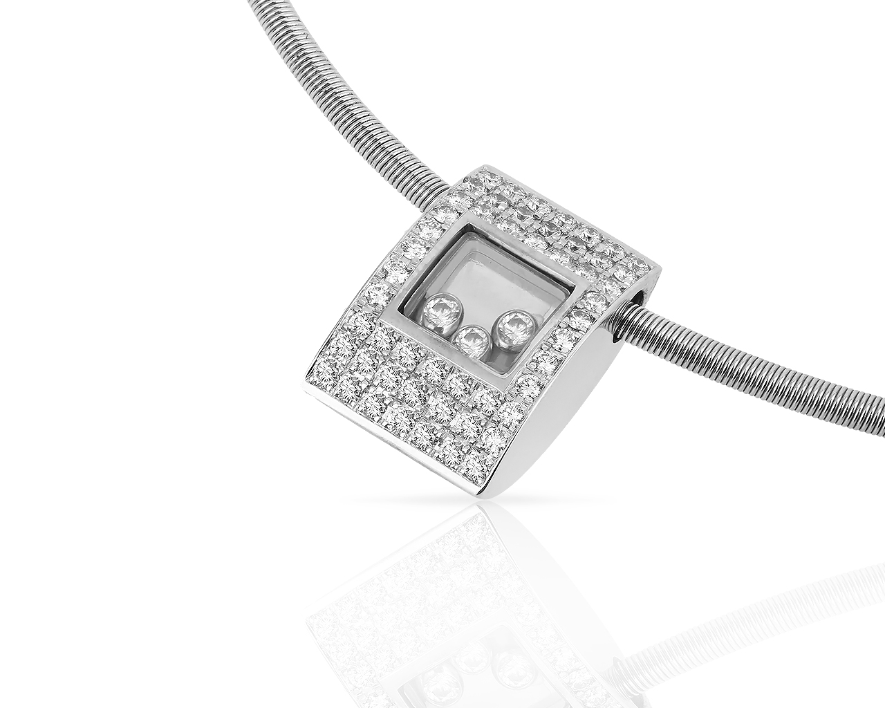 Золотая подвеска с бриллиантами 1.03ct Chopard Happy Diamonds