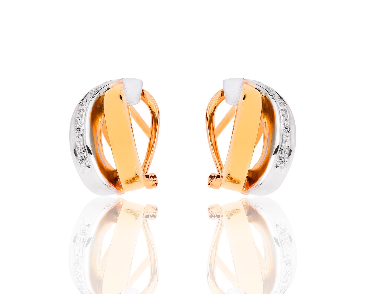 Нарядные золотые серьги с бриллиантами 0.09ct 250818/6