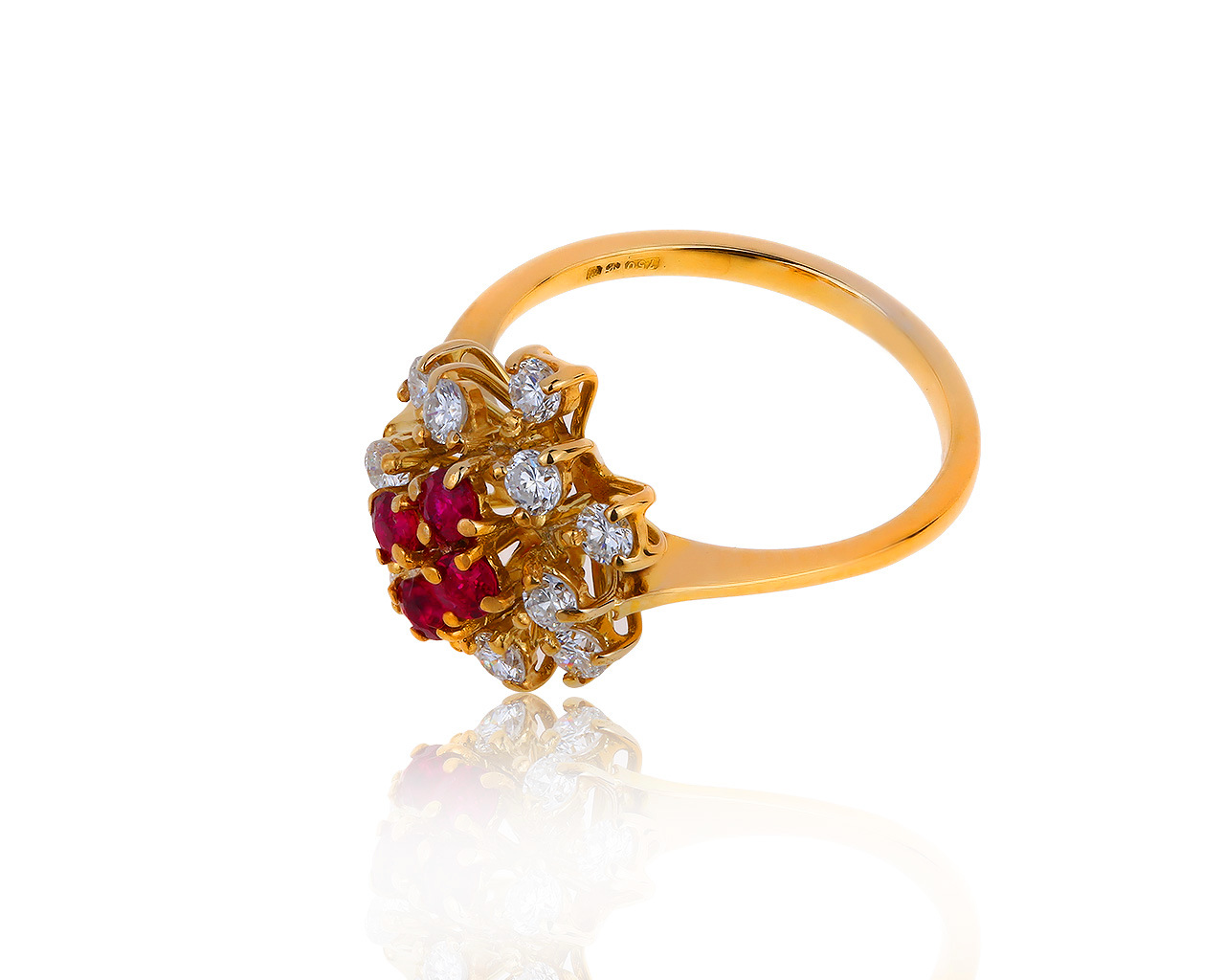 Богатое золотое кольцо с бриллиантами 0.50ct