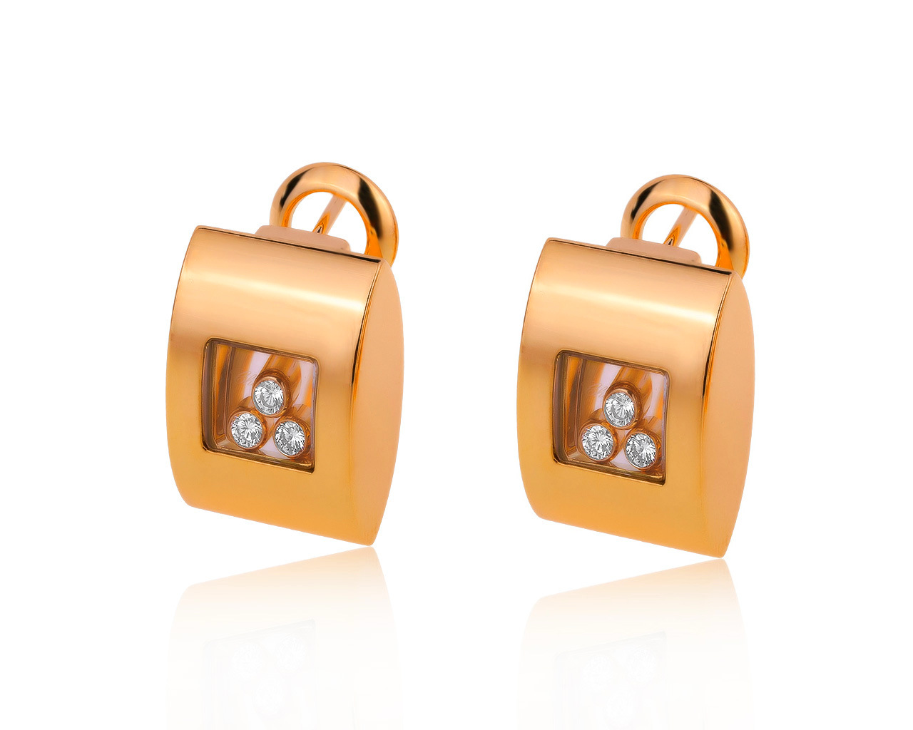 Оригинальные золотые серьги с бриллиантами 0.34ct Chopard 250620/3