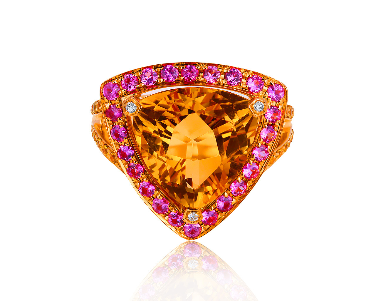 Оригинальное золотое кольцо с бриллиантами 0.10ct Mauboussin