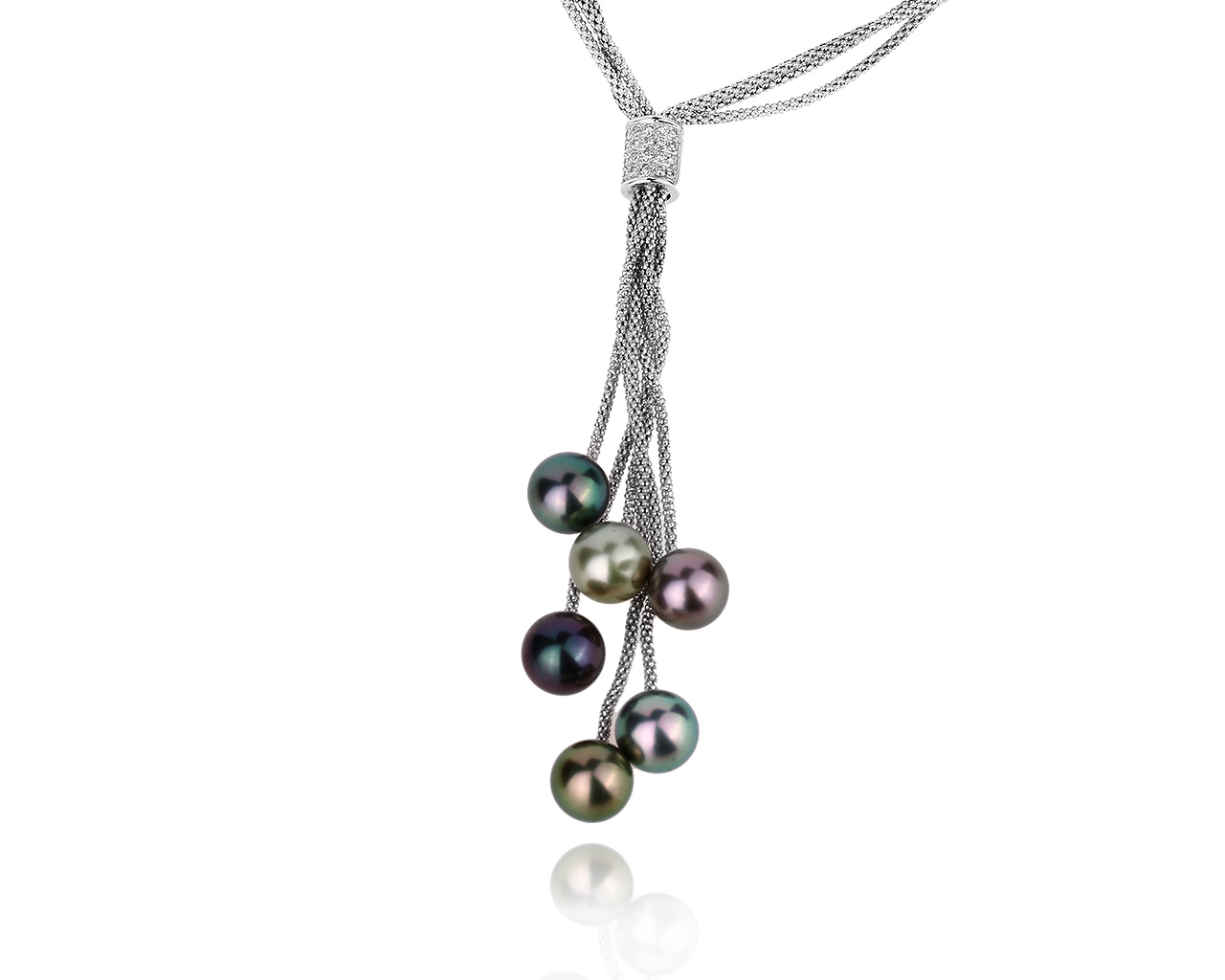 Романтичное золотое колье с жемчужинами 9.60-9.80 мм 005000/00