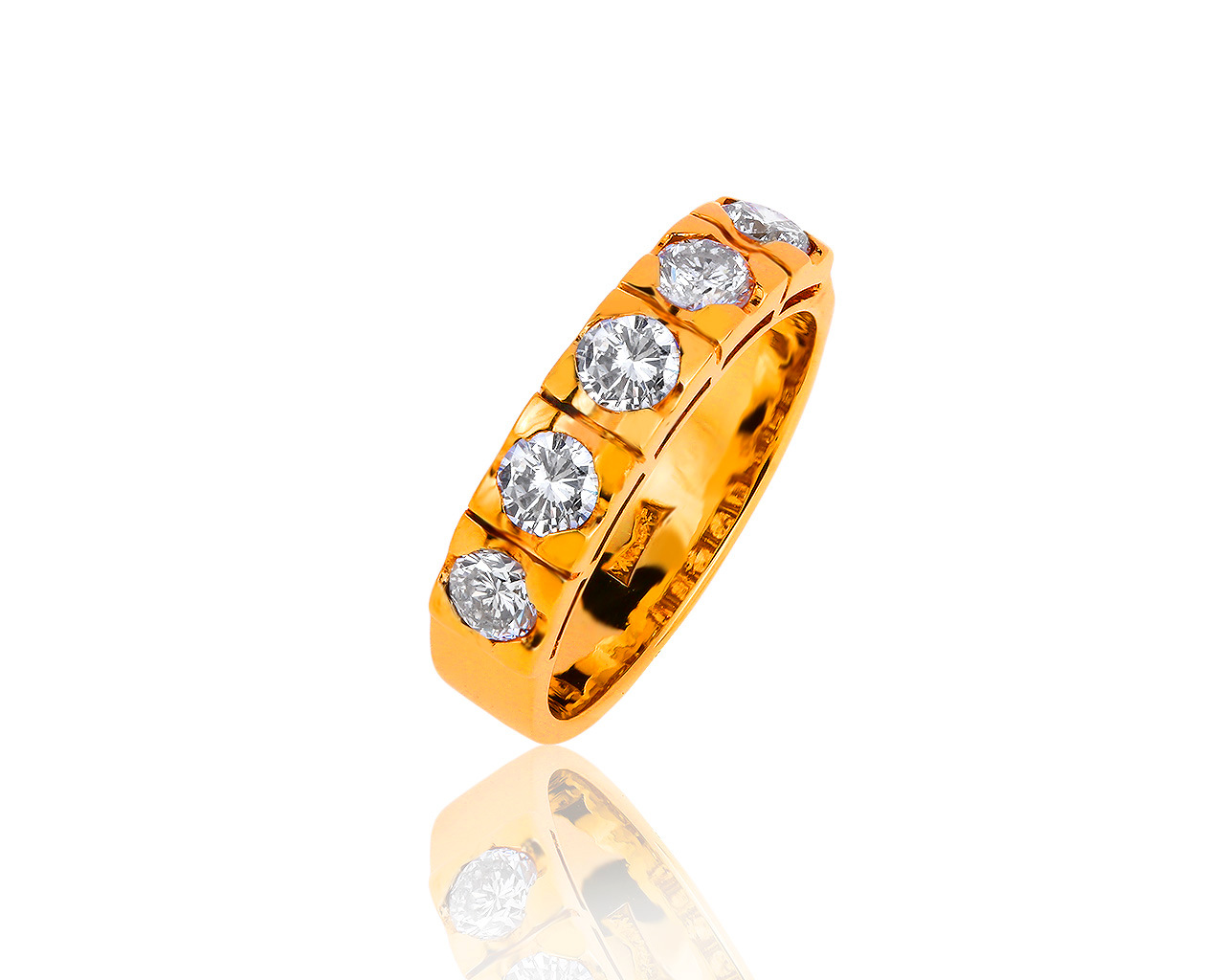 Роскошное золотое кольцо с бриллиантами 1.01ct 200819/13