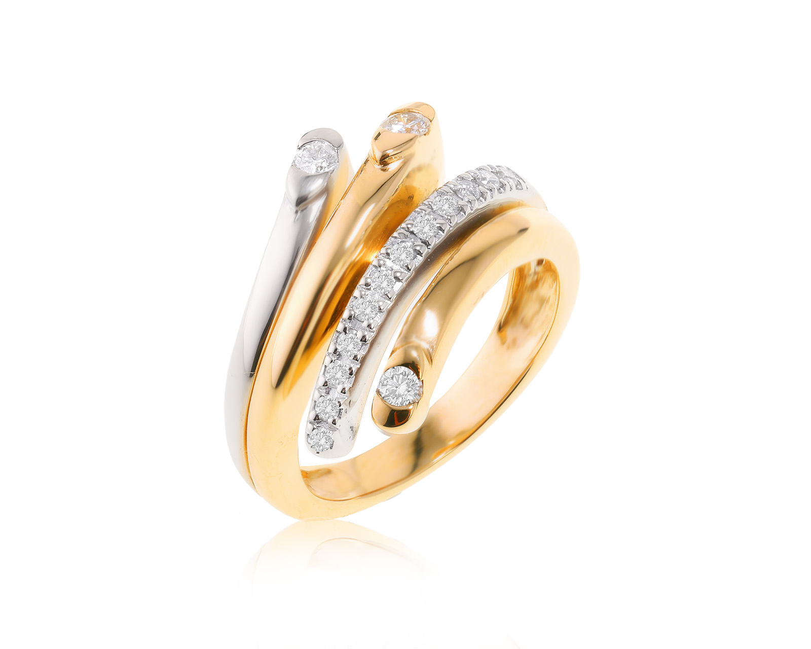 Золотое кольцо с бриллиантами 0.22ct