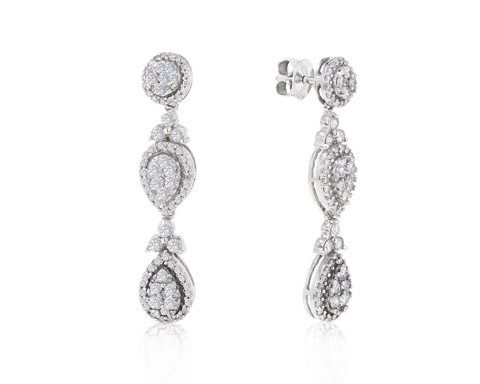 Завораживающие золотые серьги с бриллиантами 1.41ct 091022/5