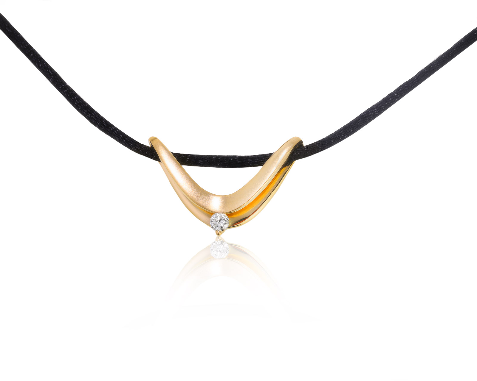 Модный золотой кулон с бриллиантом 0.16ct 090322/6