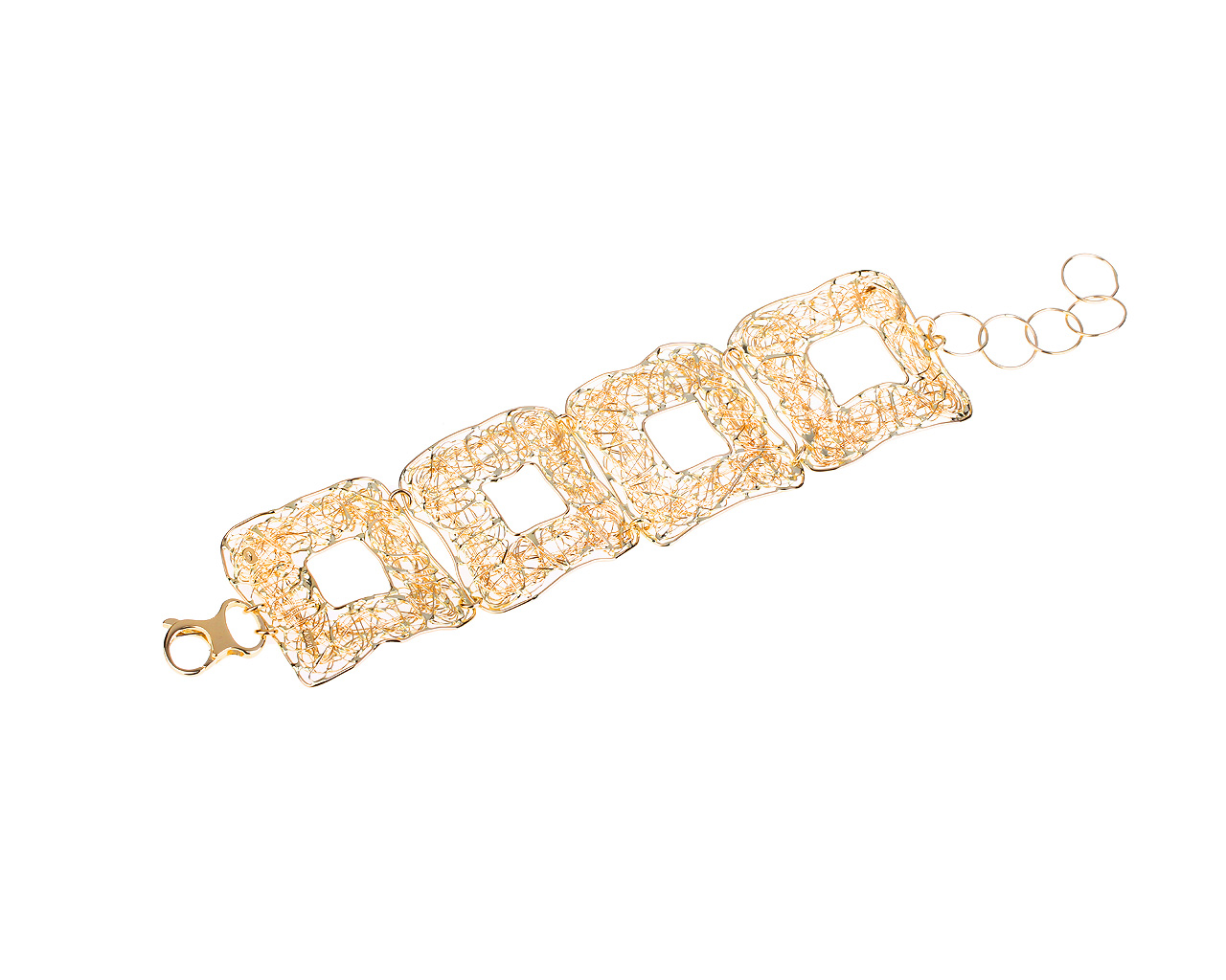 Изумительный плетеный золотой браслет 050318/9