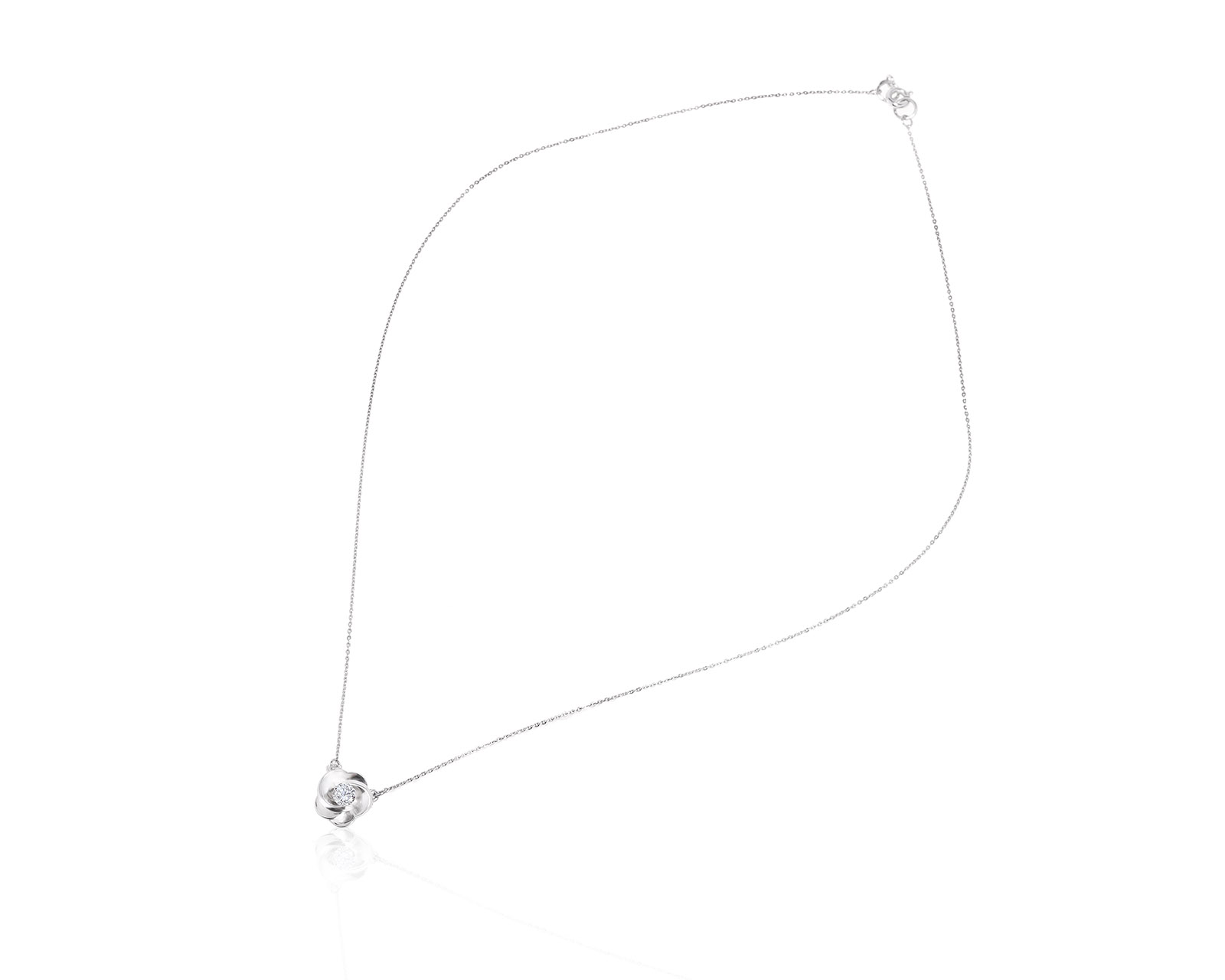 Прелестное золотое колье с бриллиантом 0.16ct