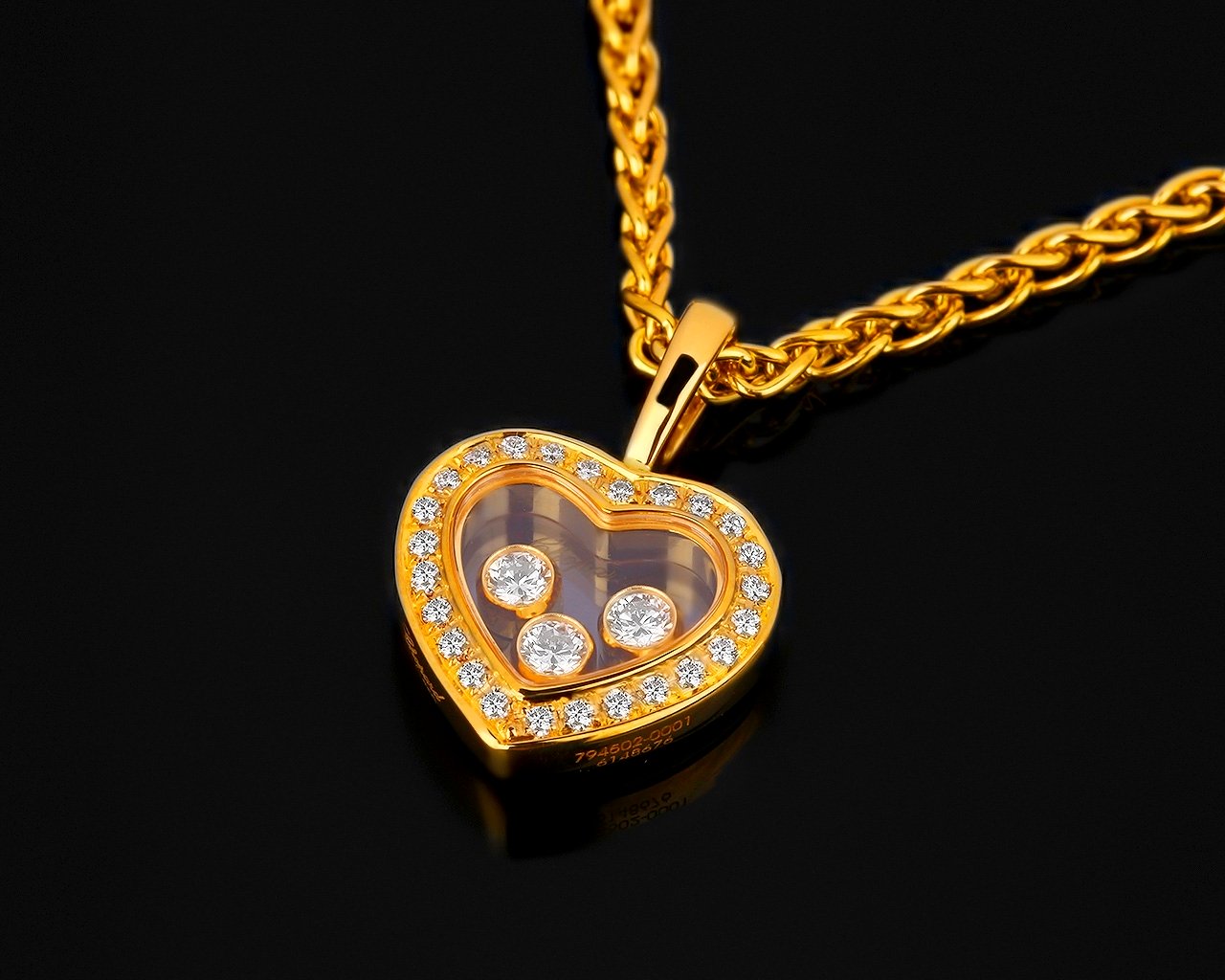Золотая подвеска с бриллиантами 0.27ct Chopard Happy Diamonds 230318/2