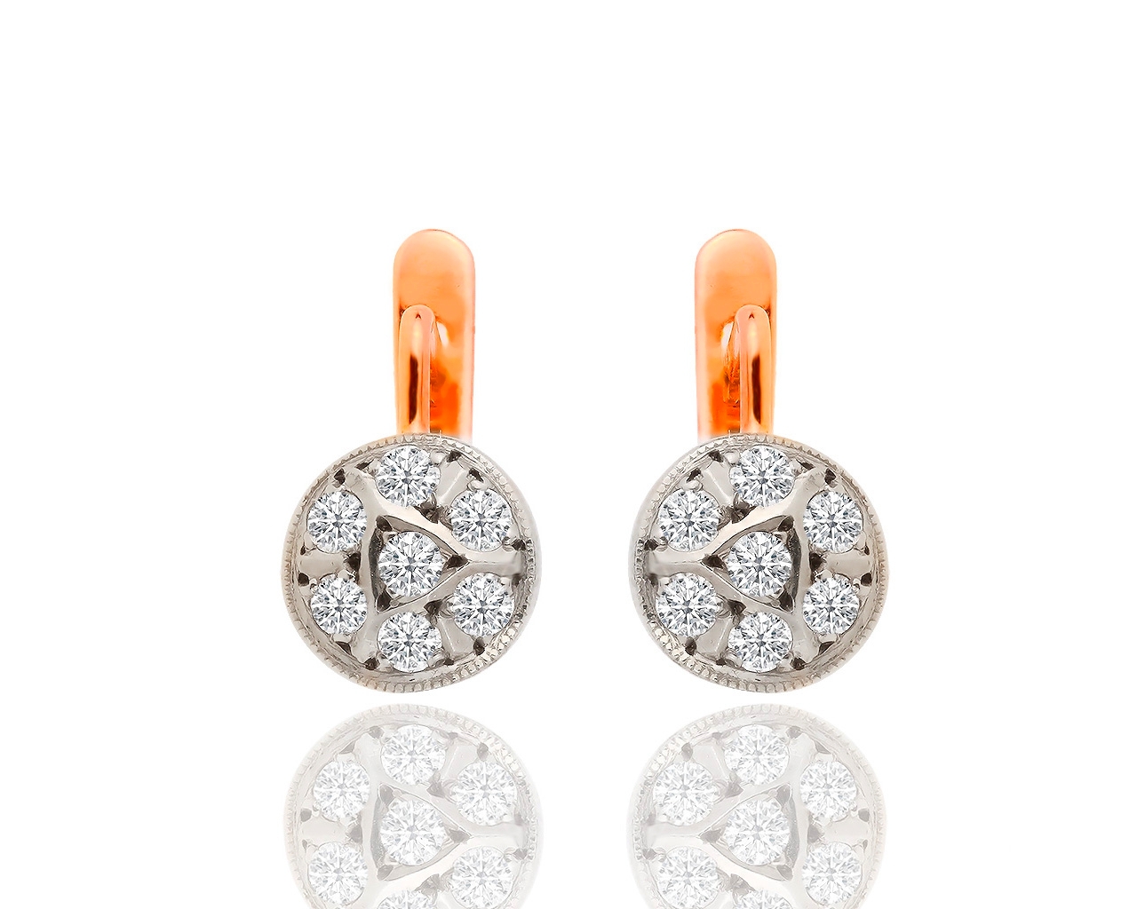 Винтажные золотые серьги с бриллиантами 0.45ct 200219/4