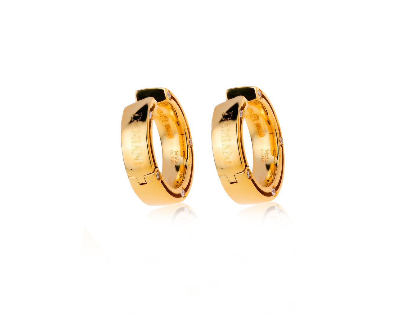 Оригинальные золотые серьги с бриллиантами 0.16ct Damiani 160120/5
