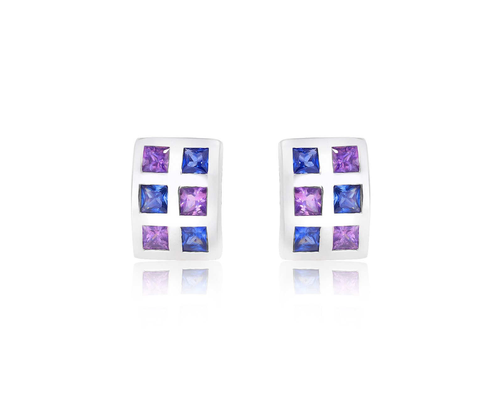 Праздничные золотые серьги с сапфирами 1.50ct
