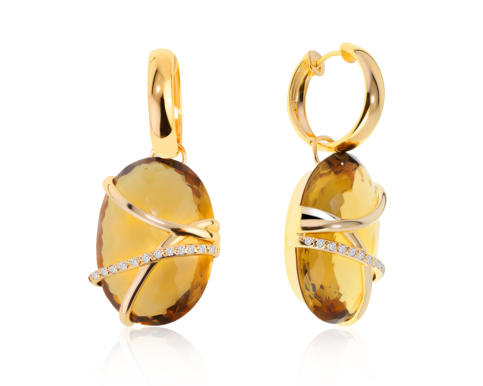 Завораживающие золотые серьги с цитринами 48.20ct 271021/12