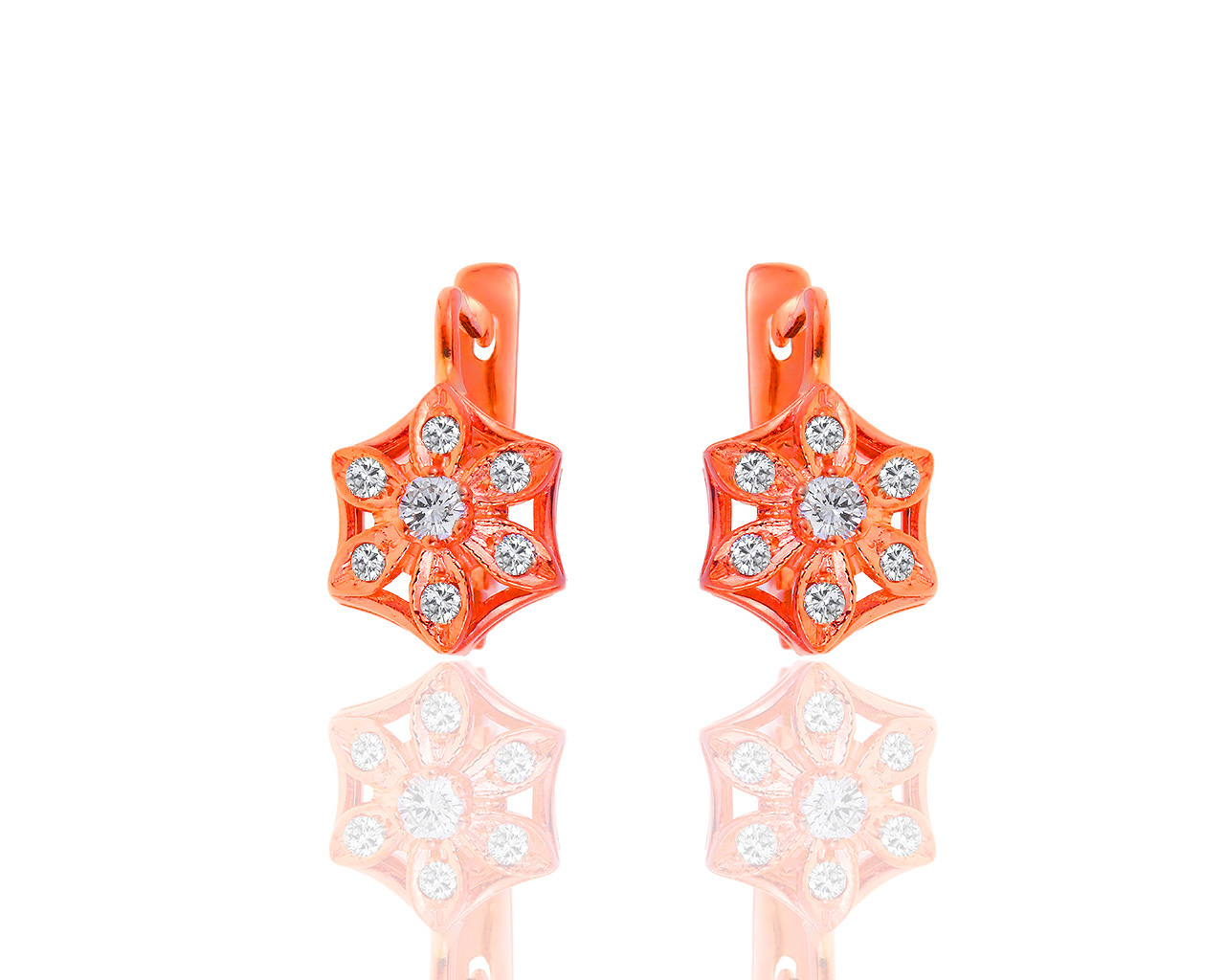 Классические золотые серьги с бриллиантами 0.40ct 170519/3