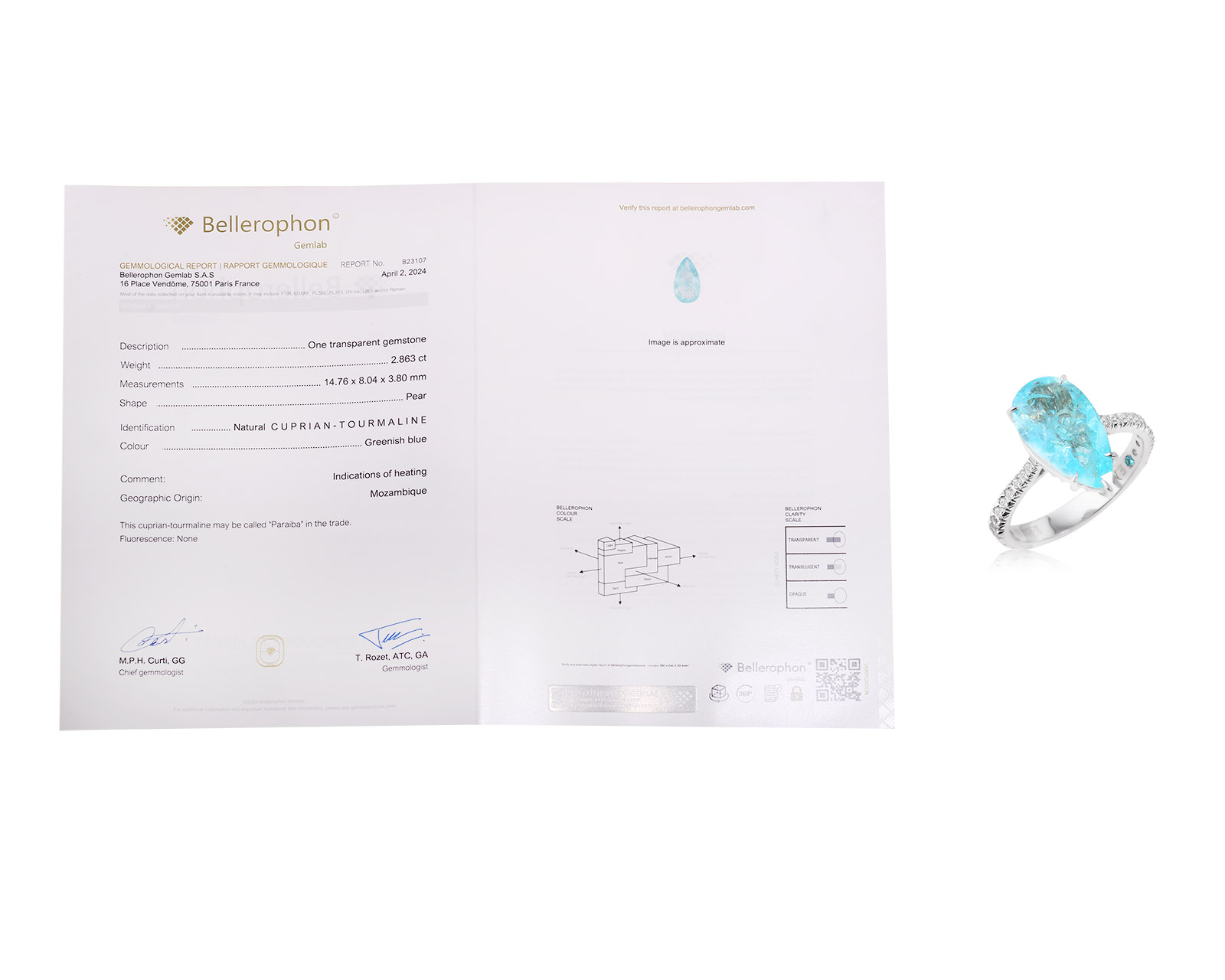 Золотое кольцо с турмалинами параиба 2.89ct Evgeny Matveev