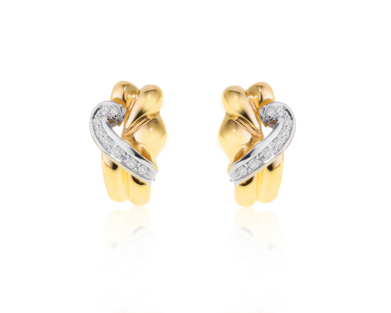 Золотые серьги с бриллиантами 0.32ct