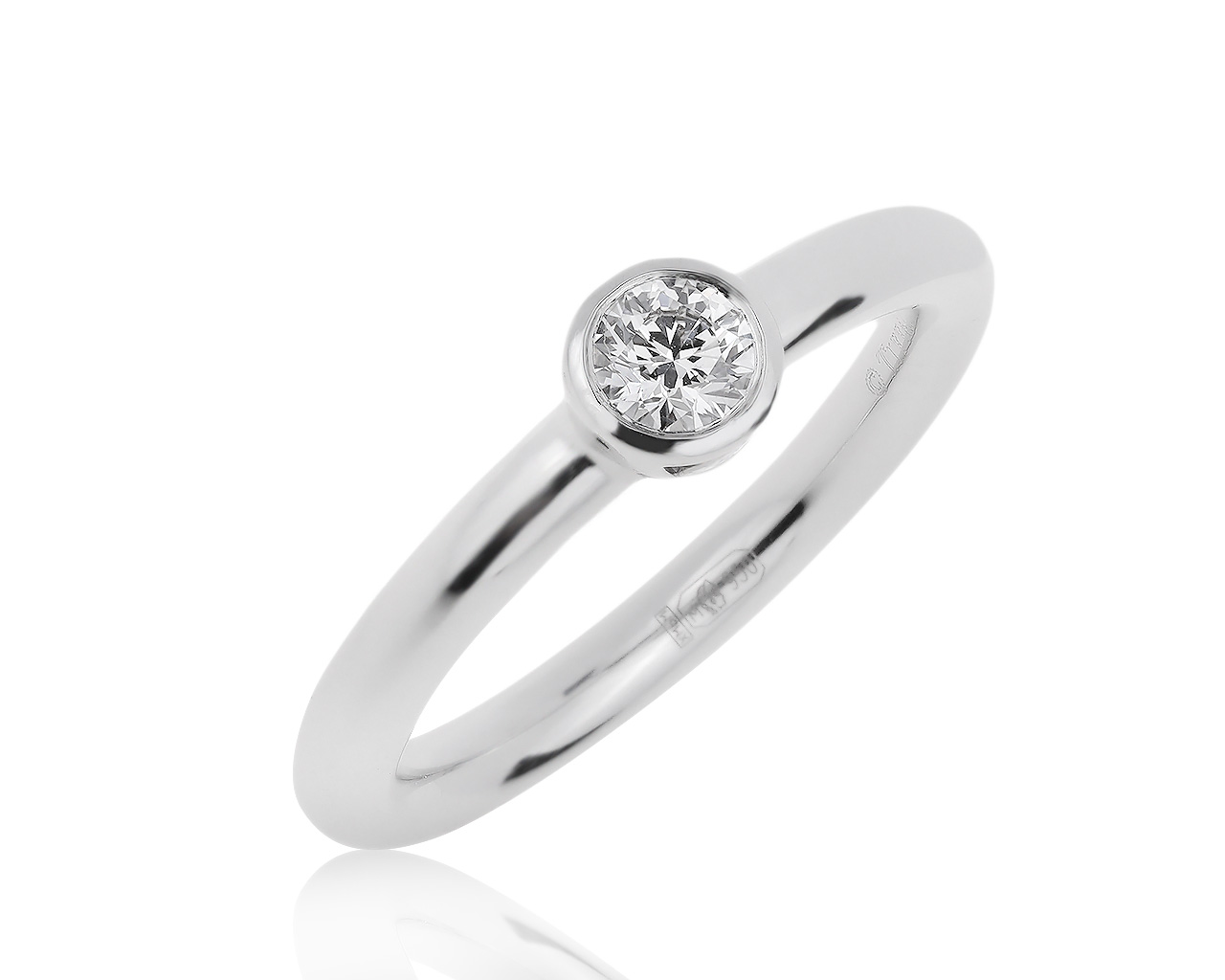 Оригинальное платиновое кольцо с бриллиантом 0.21ct Tiffany&Co 190620/11