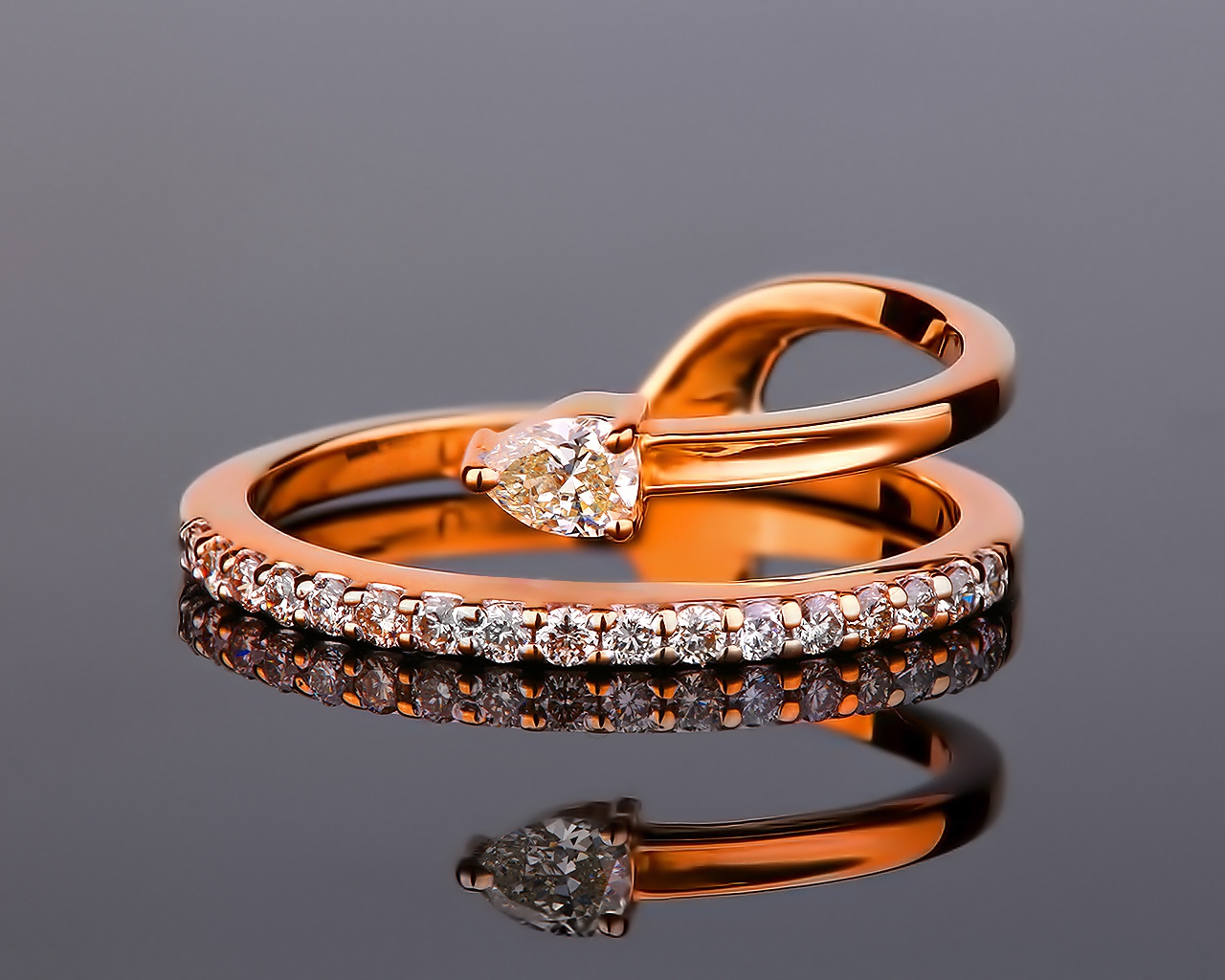 Утонченное золотое кольцо с бриллиантами 0.27ct 060317/9