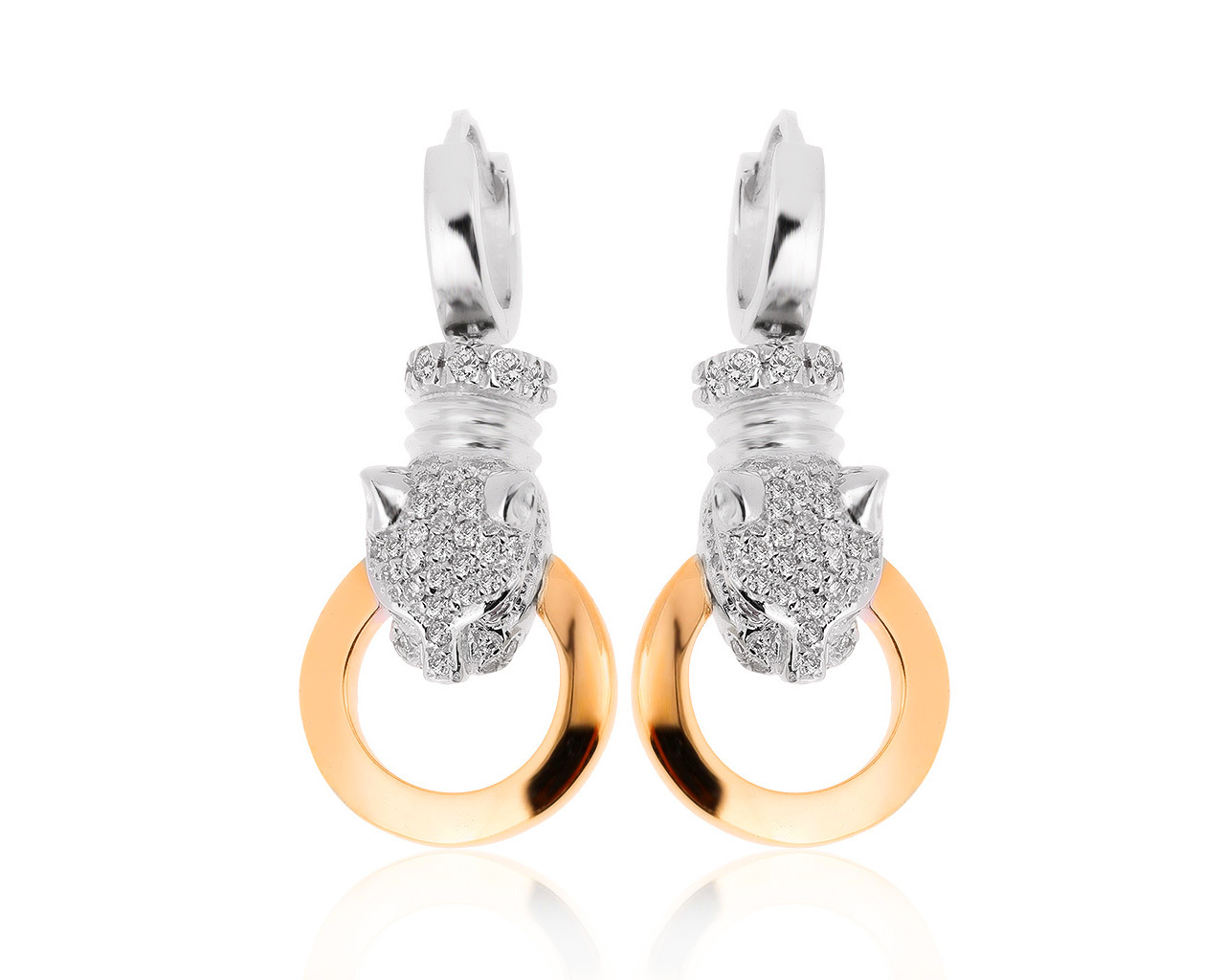 Модные золотые серьги с бриллиантами 0.70ct 080720/8