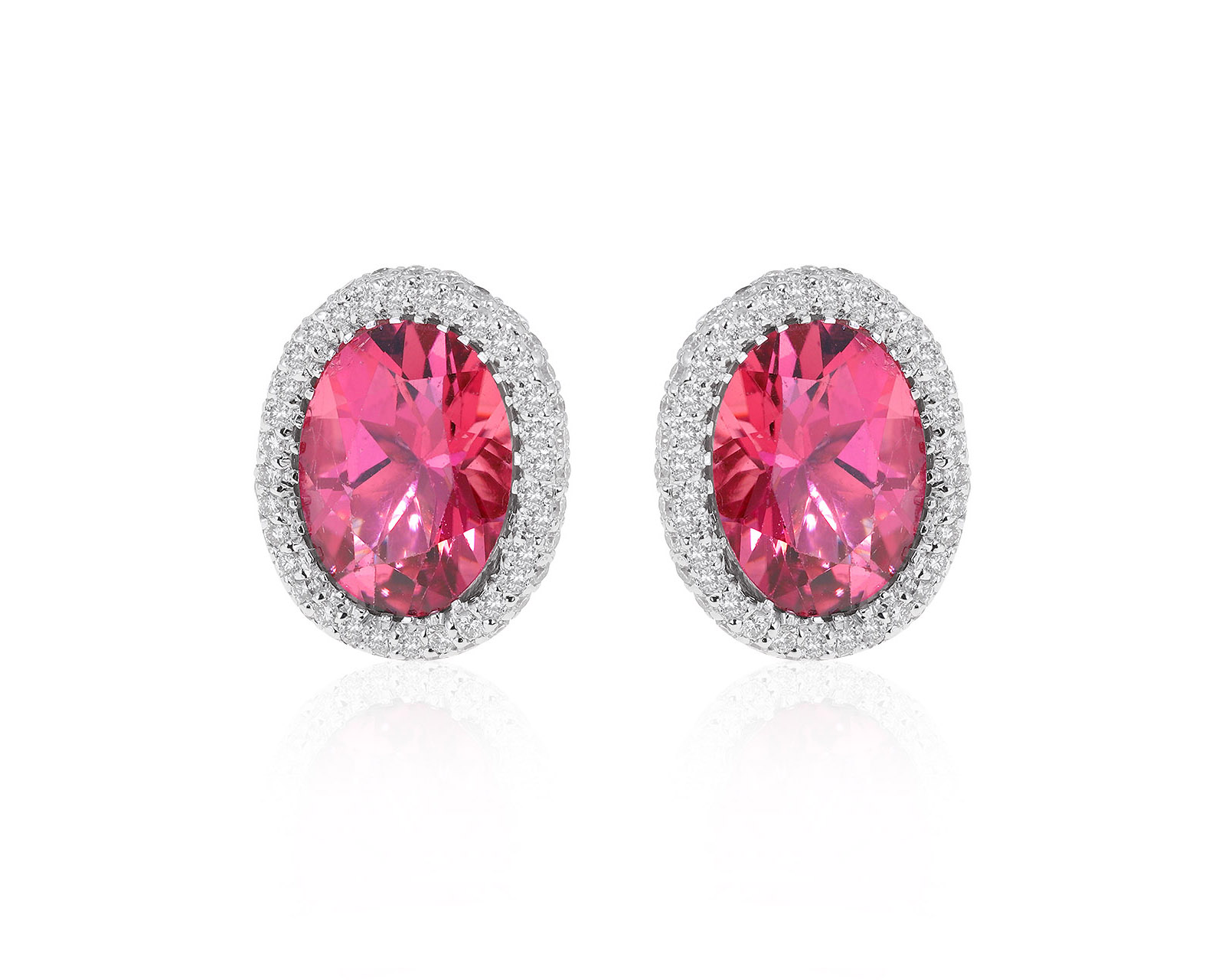 Очаровательные золотые серьги с турмалинами 9.97ct