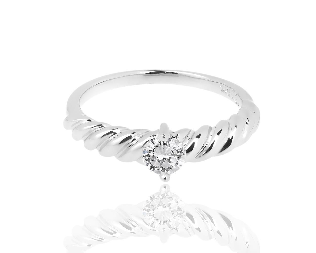 Помолвочное золотое кольцо с бриллиантом 0.34ct 181218/10