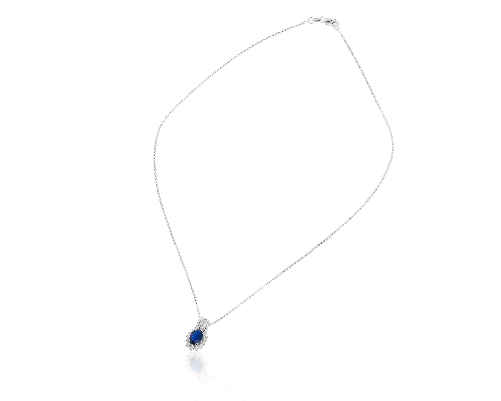 Стильный золотой кулон с сапфиром 1.09ct