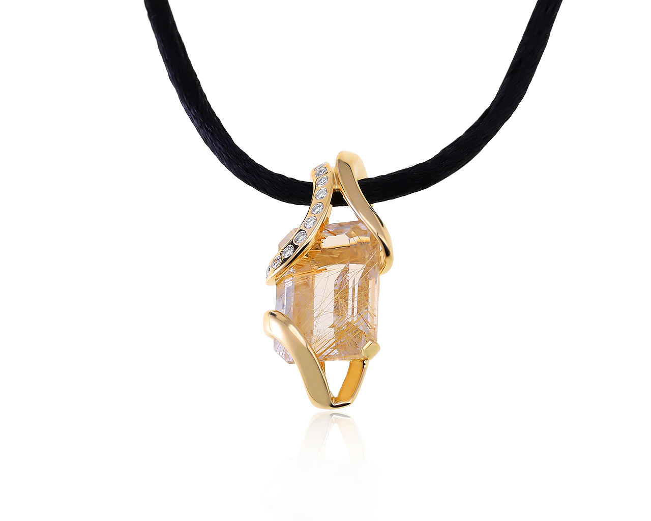 Оригинальный золотой кулон с кварцем 6.80ct Nina Ricci 141120/2