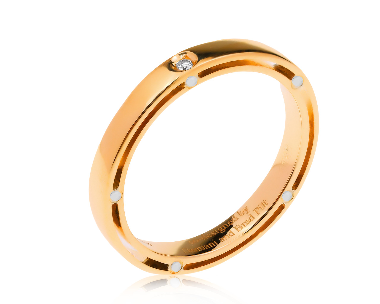 Оригинальное золотое кольцо с бриллиантом 0.01ct Damiani D.Side 290920/3