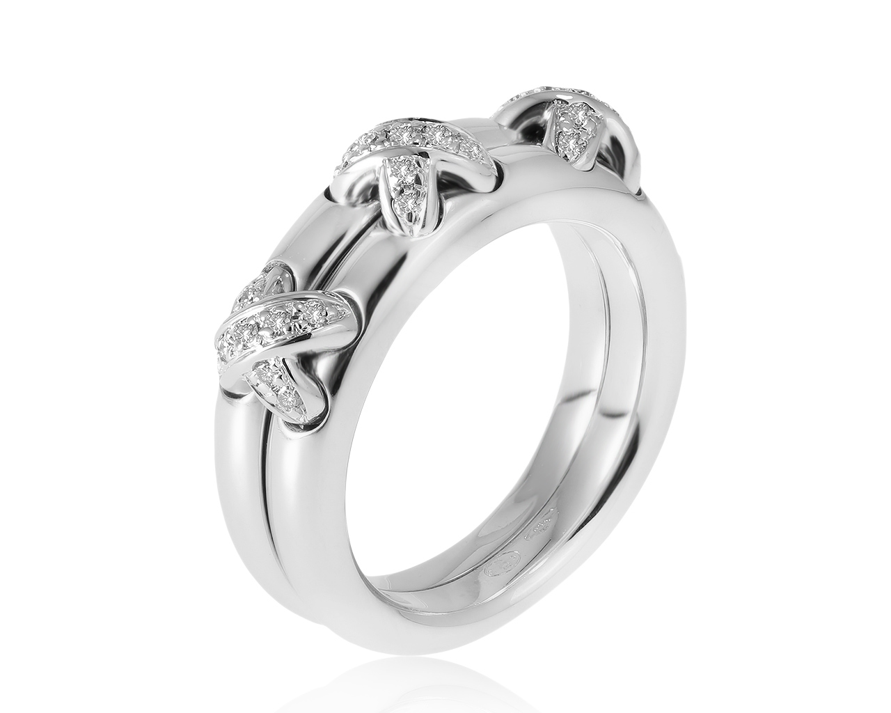 Оригинальное золотое кольцо с бриллиантами 0.20ct Chaumet Liens 091220/1