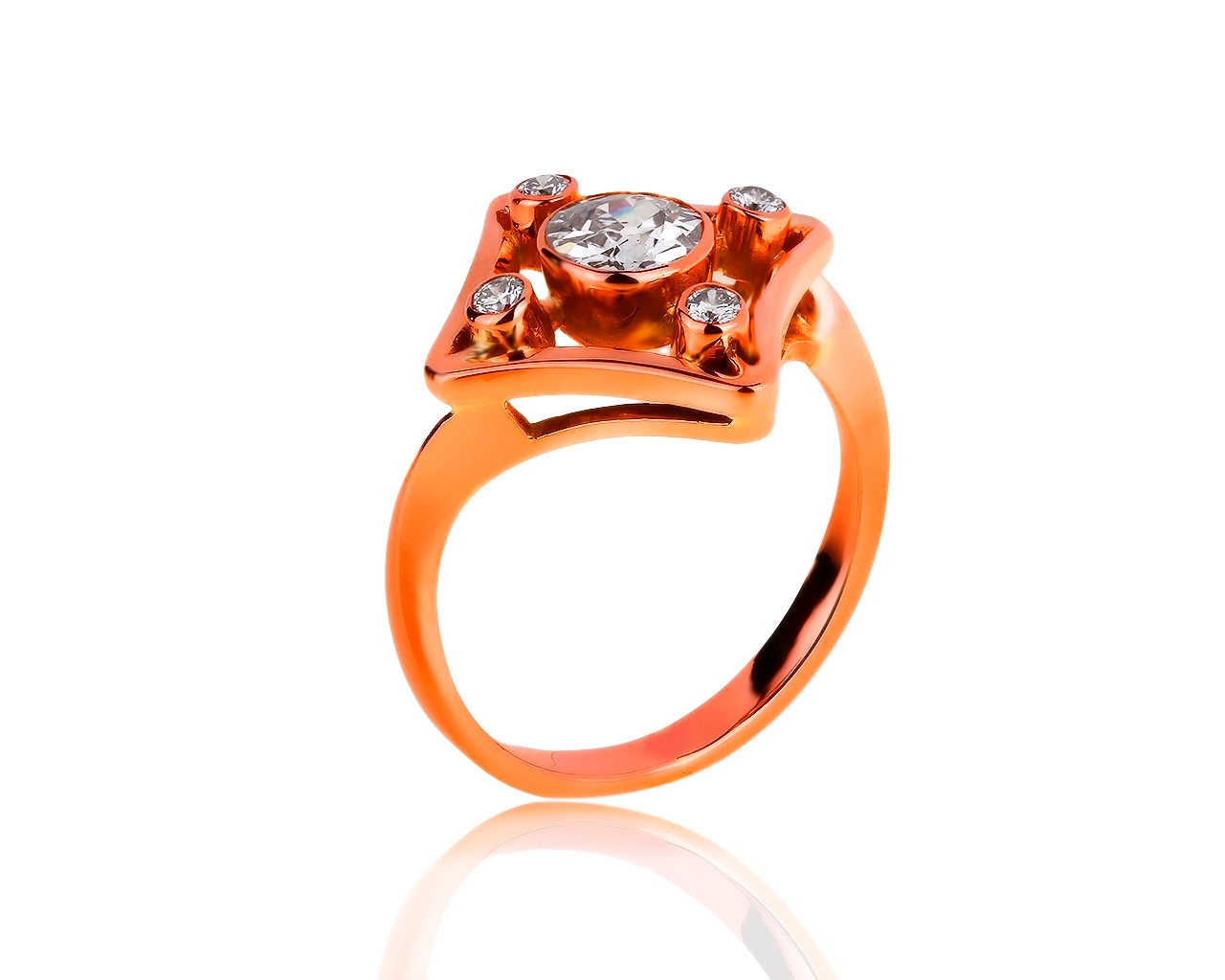 Золотое кольцо с бриллиантами 0.76ct СССР 270519/7