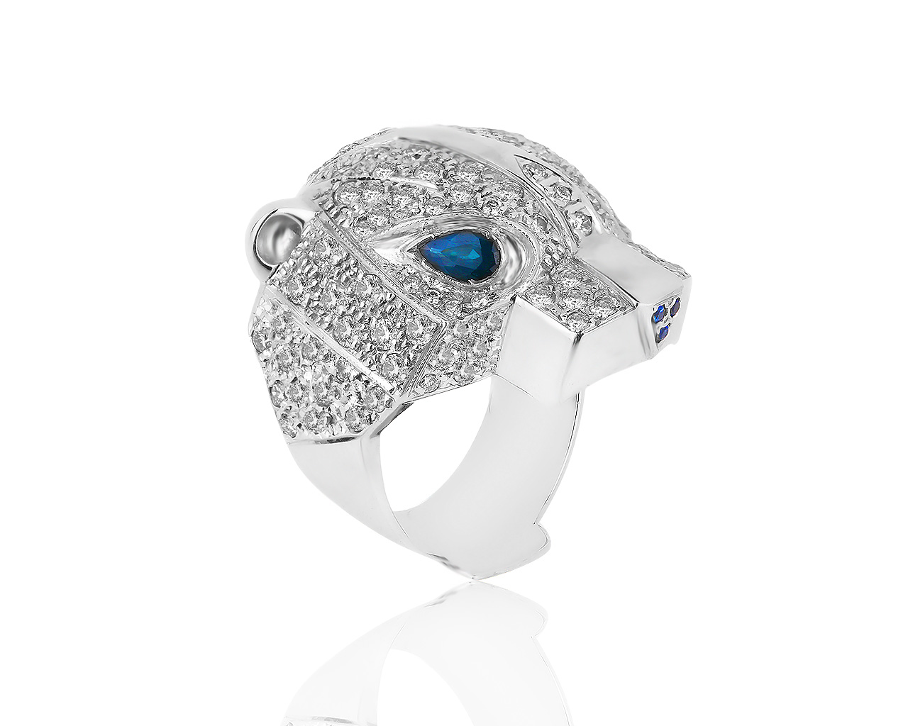 Прекрасное золотое кольцо с бриллиантами 1.95ct и сапфирами 0.50ct 260916/18