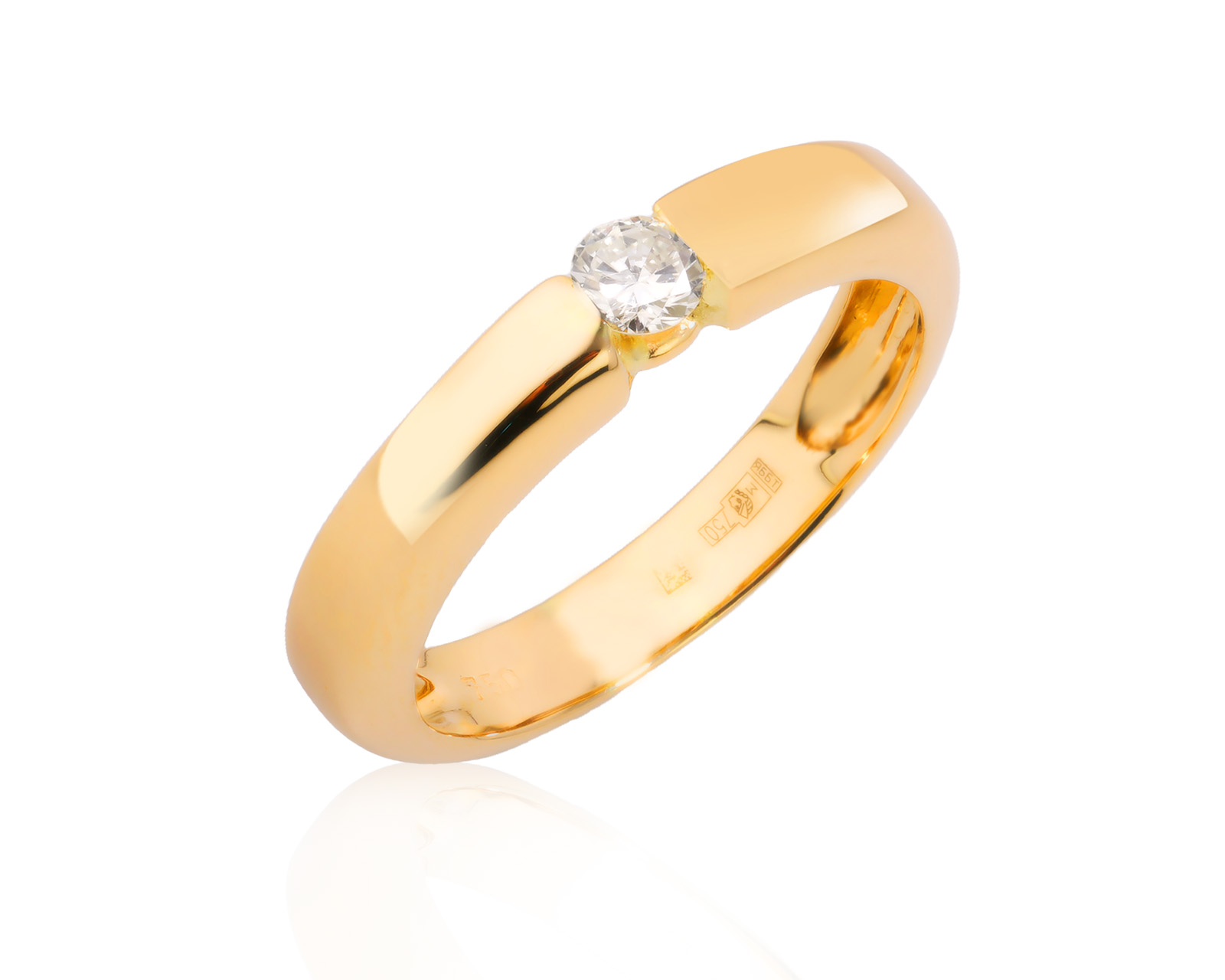 Золотое кольцо с бриллиантом 0.22ct 281025/4